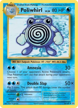 Poliwhirl #24 · Evolutions Pokémon card