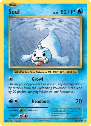 Seel #28 · Evolutions Pokémon card