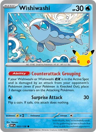 Wishiwashi #022 · 30th Celebration Pokémon card