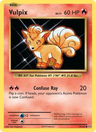 Vulpix #14 · Evolutions Pokémon card