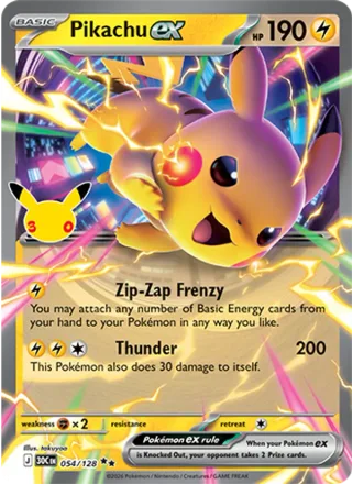 Pikachu ex #054 · 30th Celebration Pokémon card