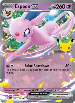 Espeon ex #070 · 30th Celebration Pokémon card