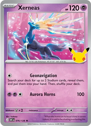 Xerneas #076 · 30th Celebration Pokémon card