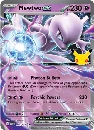 Mewtwo ex #064 · 30th Celebration Pokémon card