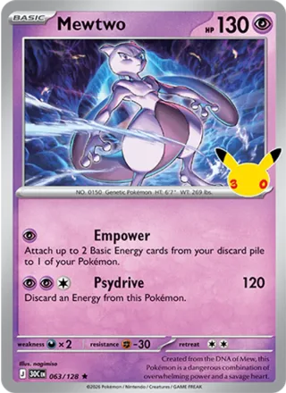 Mewtwo #063 · 30th Celebration Pokémon card