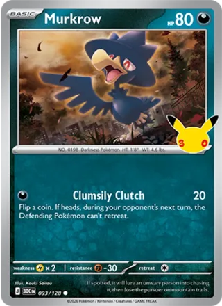 Murkrow #093 · 30th Celebration Pokémon card