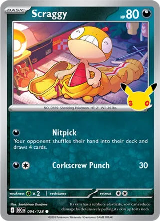 Scraggy #094 · 30th Celebration Pokémon card