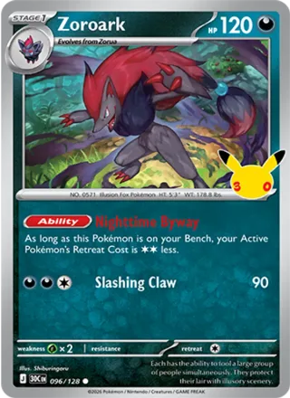 Zoroark #096 · 30th Celebration Pokémon card