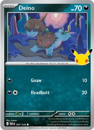 Deino #097 · 30th Celebration Pokémon card