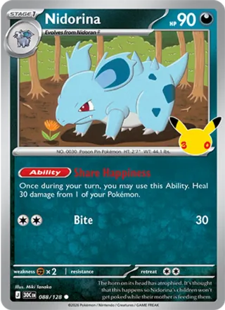 Nidorina #088 · 30th Celebration Pokémon card