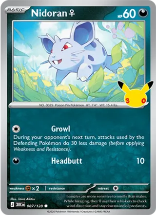 Nidoran♀ #087 · 30th Celebration Pokémon card