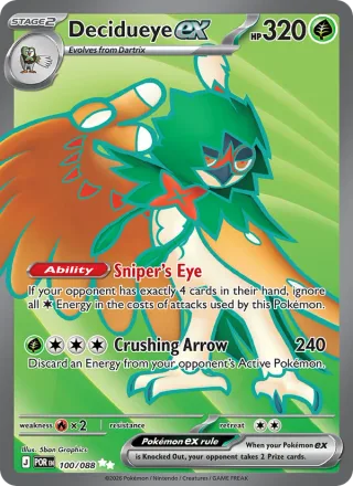 Decidueye ex #100 · Perfect Order Pokémon card