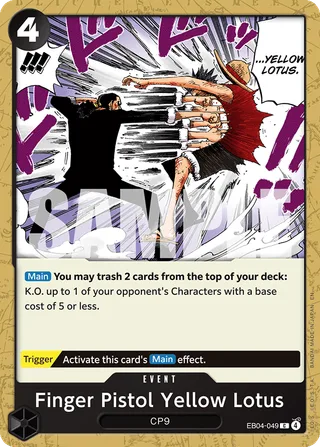 Finger Pistol Yellow Lotus #EB04-049 · Adventure on Kami's Island One Piece card