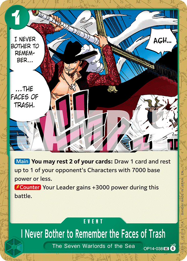 I Never Bother to Remember the Faces of Trash full card art
