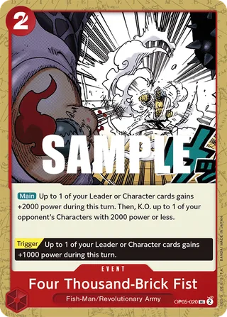Four Thousand-Brick Fist #OP05-020 · Awakening of the New Era: 1st Anniversary Tournament Cards One Piece card