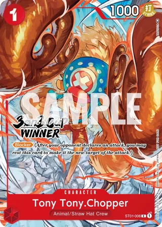 Tony Tony.Chopper (3-on-3 Cup) [Winner] #ST01-006-3-on-3-cup-winner · One Piece Promotion Cards One Piece card