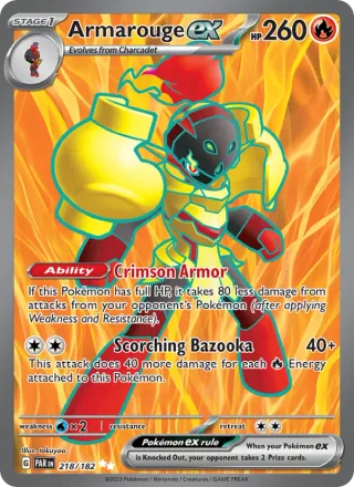 Armarouge ex #218 · Paradox Rift Pokémon card