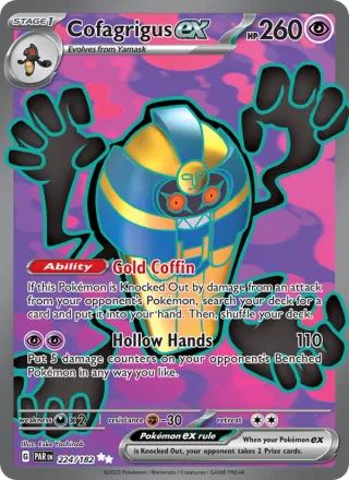 Cofagrigus ex #224 · Paradox Rift Pokémon card