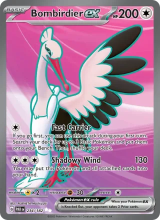 Bombirdier ex #234 · Paradox Rift Pokémon card