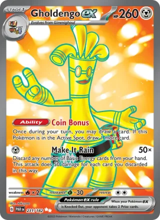 Gholdengo ex #231 · Paradox Rift Pokémon card