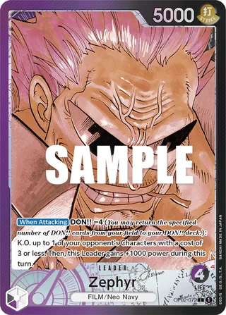 Zephyr (Alternate Art) #OP02-072-alternate-art · Paramount War One Piece card