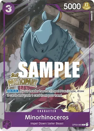 Minorhinoceros (Offline Regional 2023) [Participant] #OP03-069-offline-regional-2023-participant · One Piece Promotion Cards One Piece card