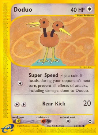 Doduo #73 · Aquapolis Pokémon card