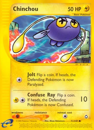 Chinchou #71 · Aquapolis Pokémon card