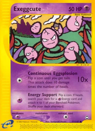 Exeggcute #77 · Aquapolis Pokémon card