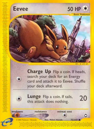Eevee #75 · Aquapolis Pokémon card