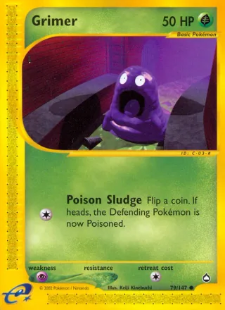 Grimer #79 · Aquapolis Pokémon card