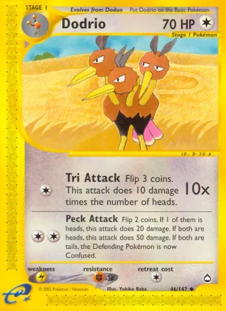 Dodrio #46 · Aquapolis Pokémon card