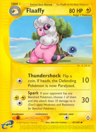Flaaffy #47 · Aquapolis Pokémon card