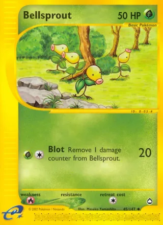 Bellsprout #45 · Aquapolis Pokémon card