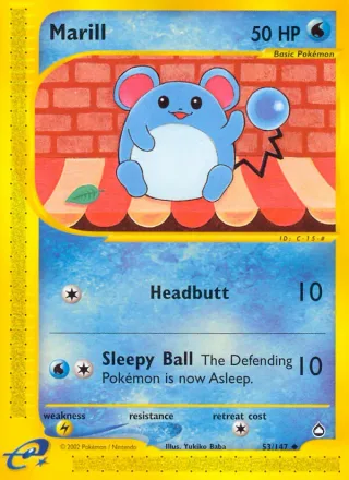 Marill #53 · Aquapolis Pokémon card