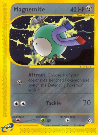Magnemite #52 · Aquapolis Pokémon card