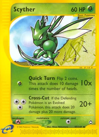 Scyther #57 · Aquapolis Pokémon card