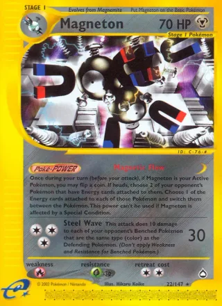 Magneton #22 · Aquapolis Pokémon card
