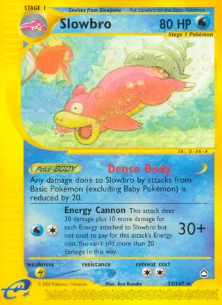 Slowbro #33 · Aquapolis Pokémon card