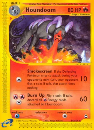 Houndoom #14 · Aquapolis Pokémon card