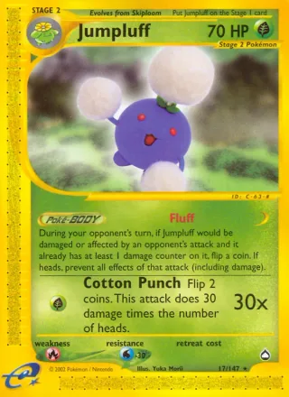Jumpluff #17 · Aquapolis Pokémon card