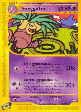 Exeggutor #13 · Aquapolis Pokémon card