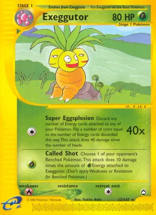 Exeggutor #12 · Aquapolis Pokémon card
