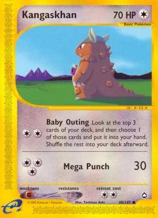 Kangaskhan #88 · Aquapolis Pokémon card
