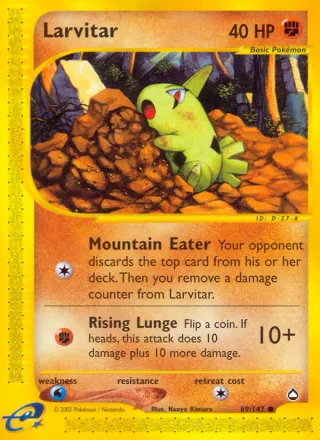Larvitar #89 · Aquapolis Pokémon card
