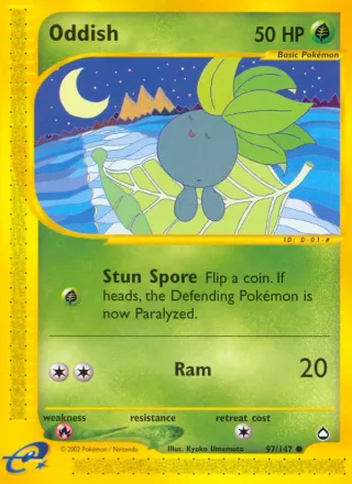Oddish #97 · Aquapolis Pokémon card