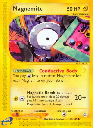 Magnemite #91 · Aquapolis Pokémon card