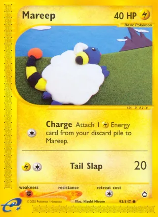 Mareep #93 · Aquapolis Pokémon card