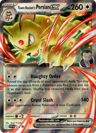 Team Rocket's Persian ex #218 · SVP Black Star Promos Pokémon card