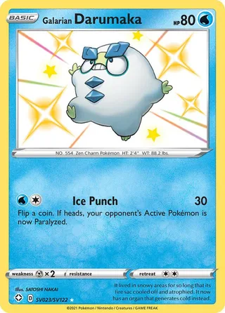 Galarian Darumaka #SV023 · Shining Fates Shiny Vault Pokémon card